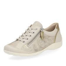 Womens Remonte Sneaker w/ Side Zip R3408-60 Gold Metallic Combo