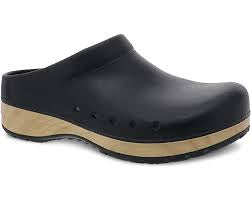 Womens Dansko Kane Molded EVA Clog 41451-80200 Black w/ Wood Grain