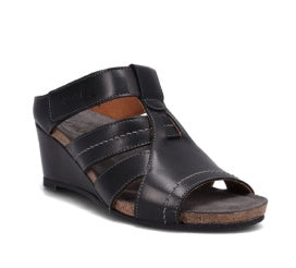 Taos Lydia Wedge Sandal - Black