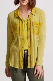 Tribal Thermal Knit Shacket 7687O-4690-2173 Pear