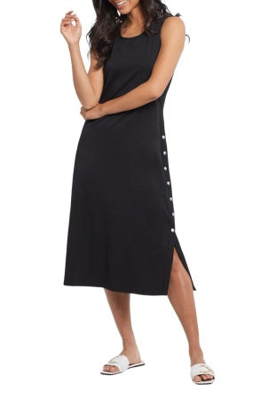 Tribal Sleeveless Dress w/ Side Detail 4891O-3503-0002 Black
