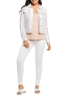 Tribal Jean-Style Striped Jacket 7328O-2021-1192 Sea Fog - 1 ONLY SIZE XXL - 20% OFF