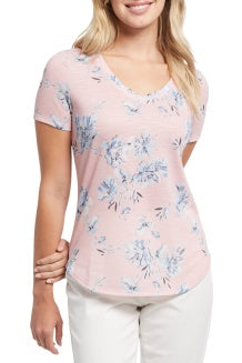 Tribal Printed T-Shirt 6894O-3012-2865 Pink Silver