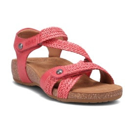 Taos Trulie Backstrap Adjustable Sandal TSTRLI-526-COLR Coral Leather
