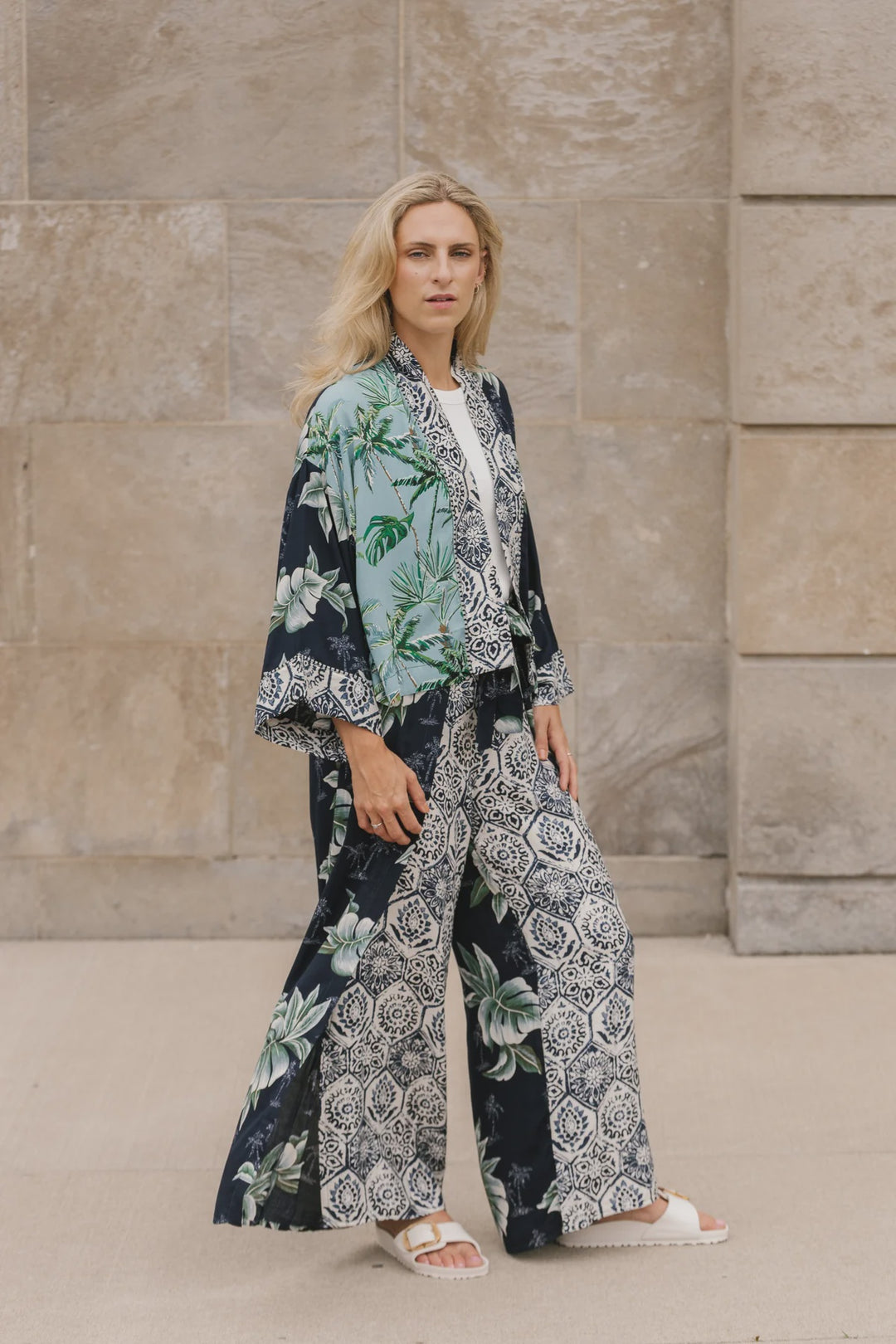 Shannon Passero Breezy Wrap Pant 5666 - Palm Print Mix