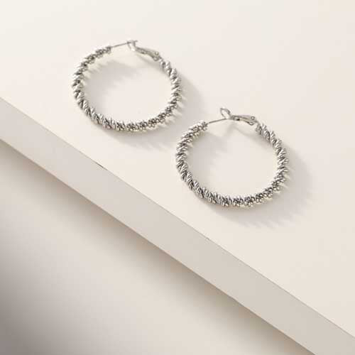 Merx Hoop Earring 03-14389 Silver