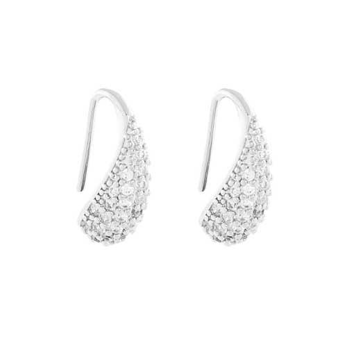 Merx Rhinestone Drop Earring 03-5795 Silver
