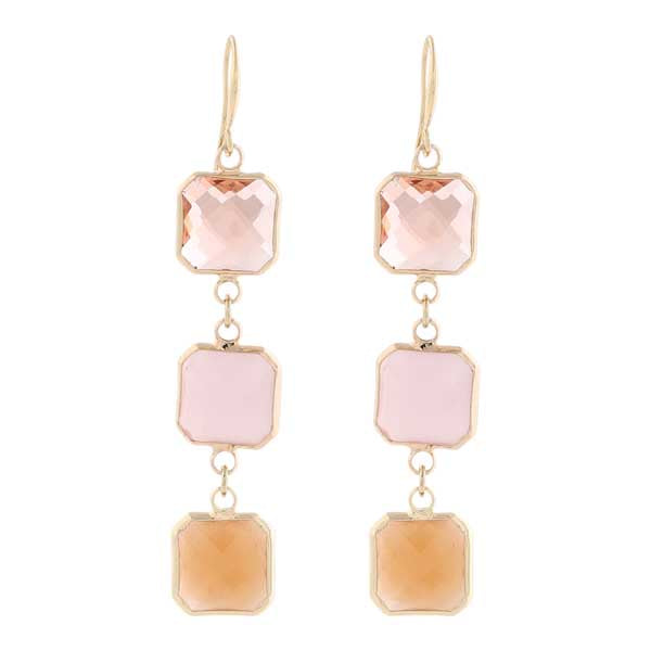 Merx Drop Earrings 03-8280-02 Gold/Pink