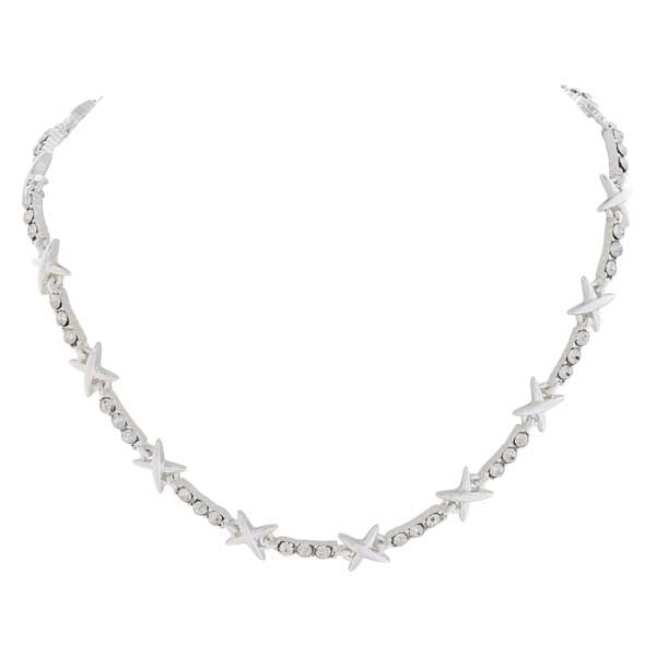 Merx Necklace 06-02519 Silver/Rhinestone