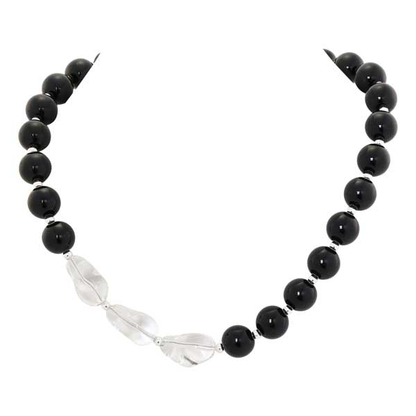 Merx Necklace 06-42486 Black/Silver