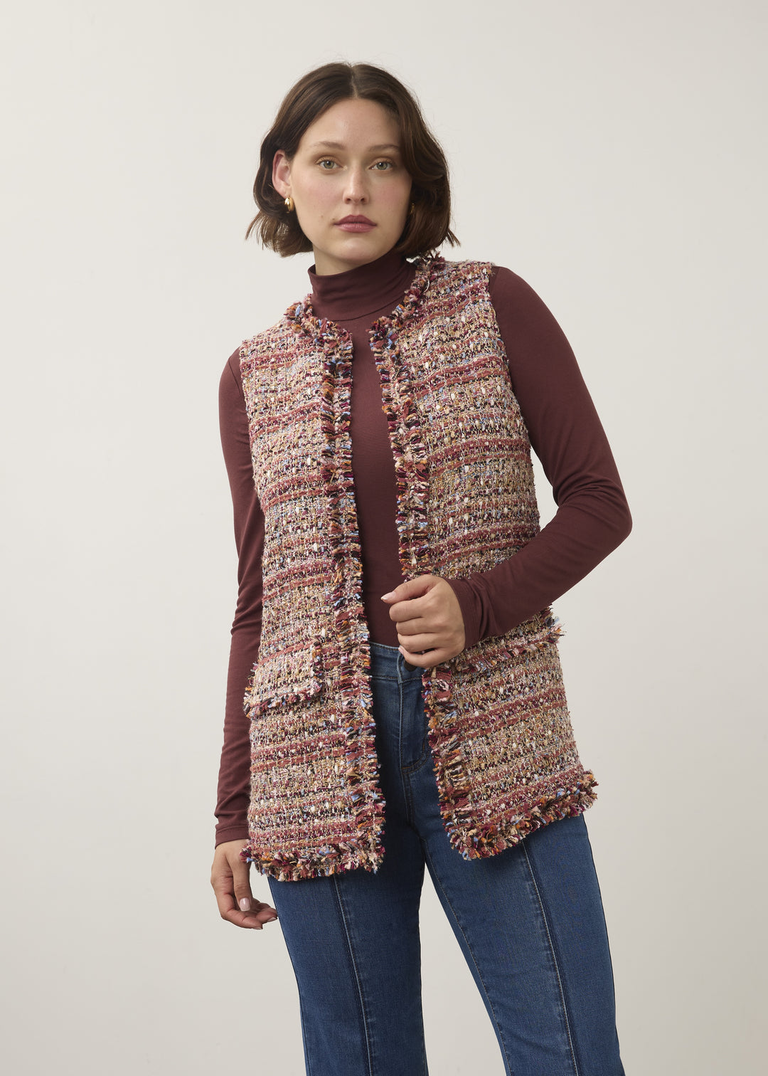 FDJ Long Tweed Vest 10008239-Multi