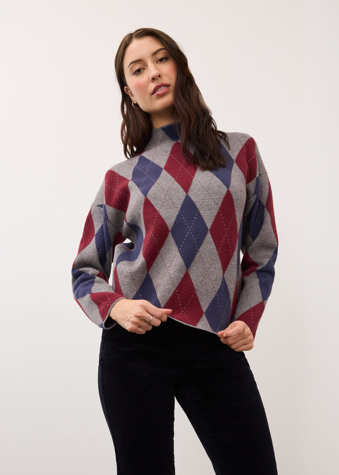 FDJ Mockneck Sweater 10028431-Argyle