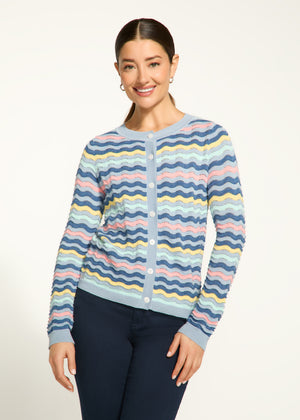 FDJ Wave Stitch Cardigan 1184624-MULTI