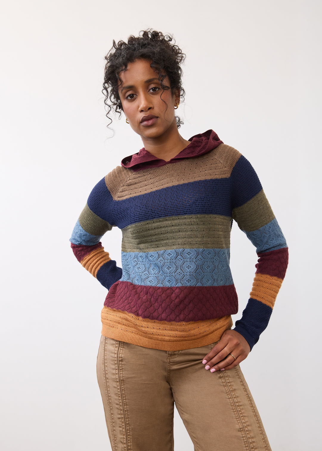 FDJ Hooded Striped Sweater 1274246-MULTI