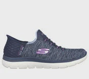 Womens Skechers "Slip-Ins" Summit "Dazzling Haze" Sneaker 149937-NVPR Navy/Purple