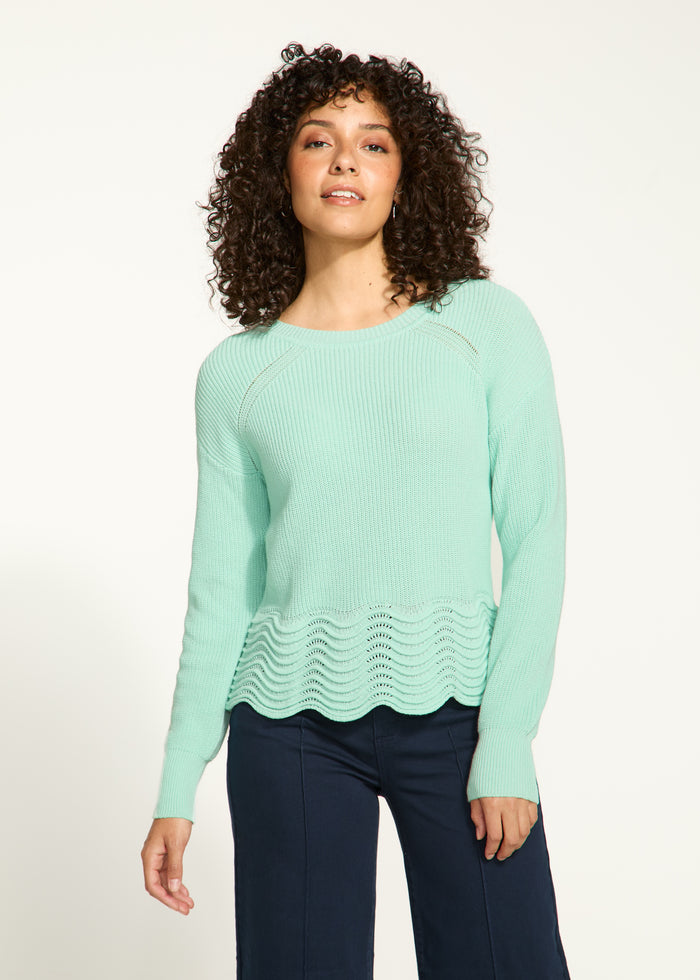 FDJ Scalloped Hem Sweater 1524314-PAT Light Patina