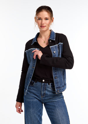 FDJ Mixed Media Jean Jacket 1789181-MEDWA Medium Wash