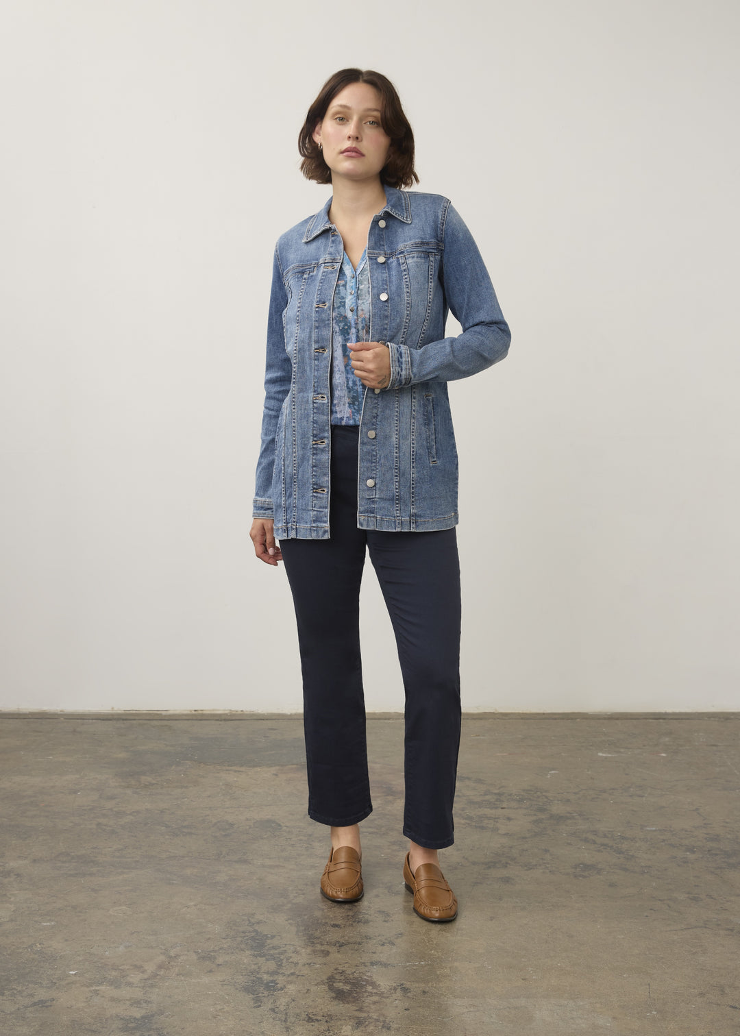 FDJ Long Denim Jacket 1825669-MEDWS Medium Wash