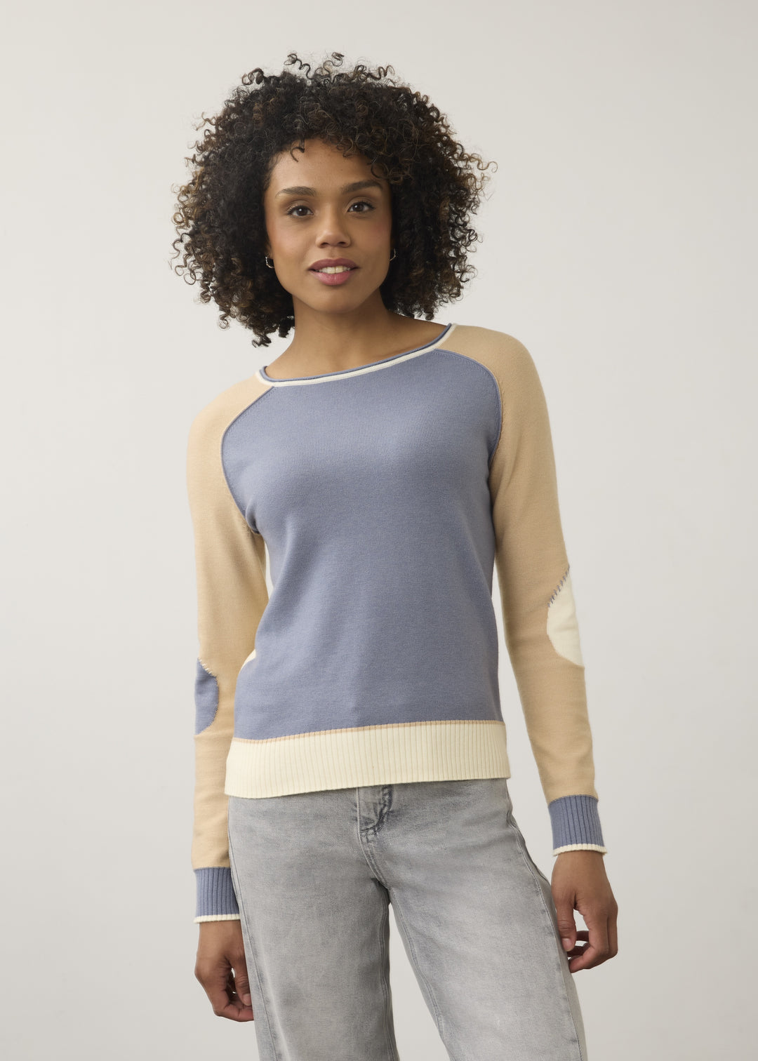 FDJ Long Sleeve Boatneck Sweater 1938203-IND Indigo
