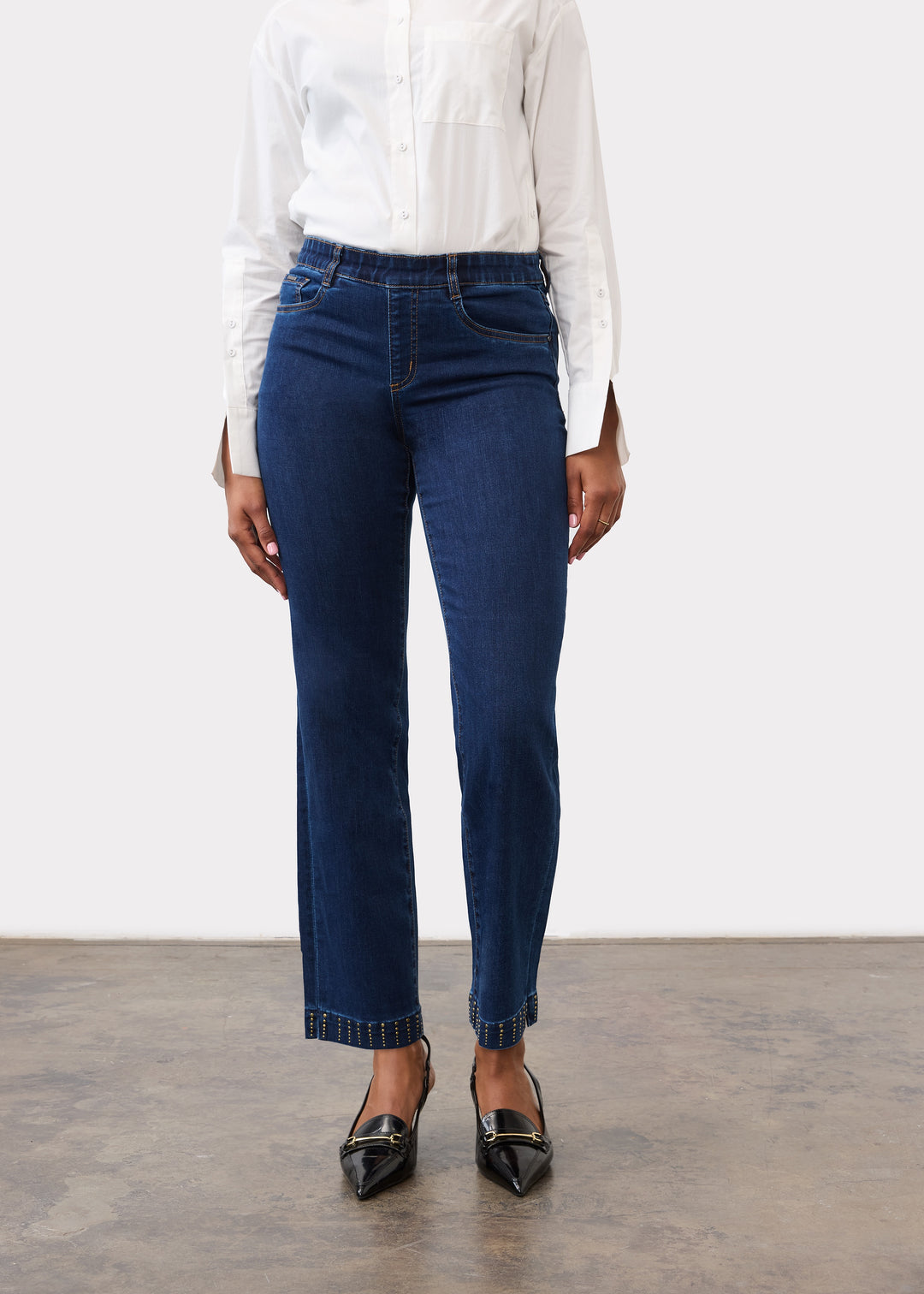 FDJ Pull-On Straight Ankle Jean 2131669-DKBLU Dark Blue