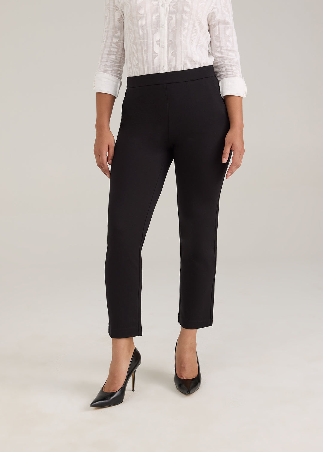 FDJ Pull-On Straight Ankle Jean 2250396-BLK Black