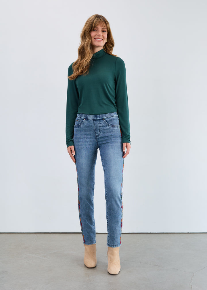 FDJ Pull-On Pencil Ankle Jean 2281669-MEDBW Medium Wash