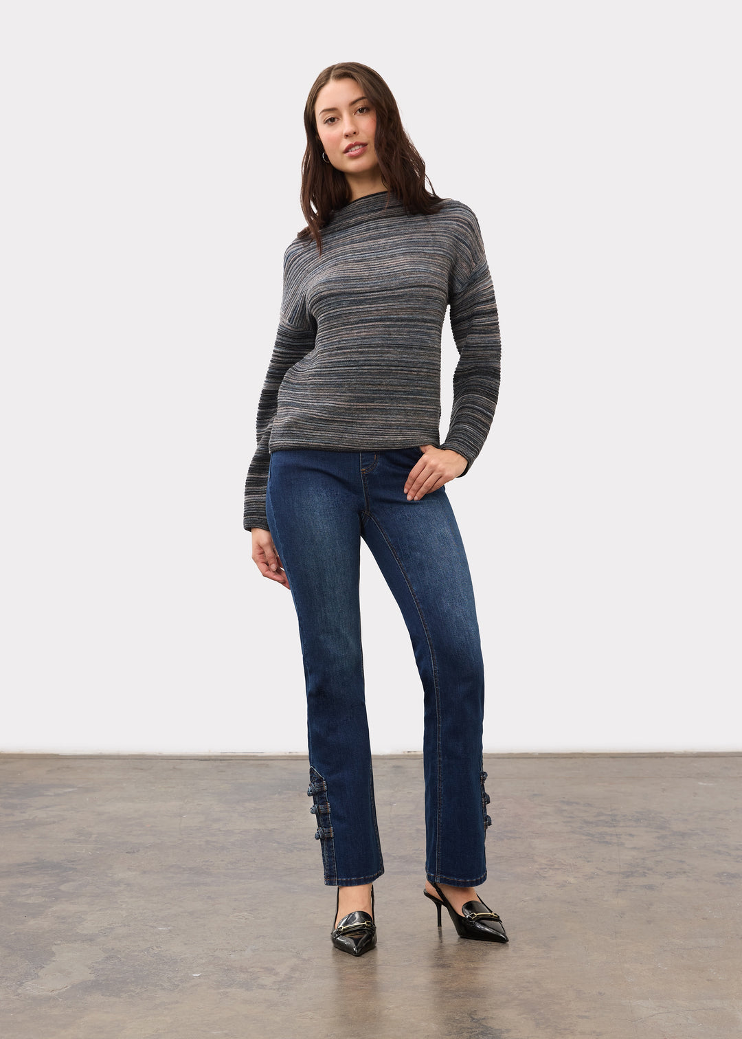FDJ French Dressing Pull-On Boot Leg Jean 2373669-DKBLU Dark Blue