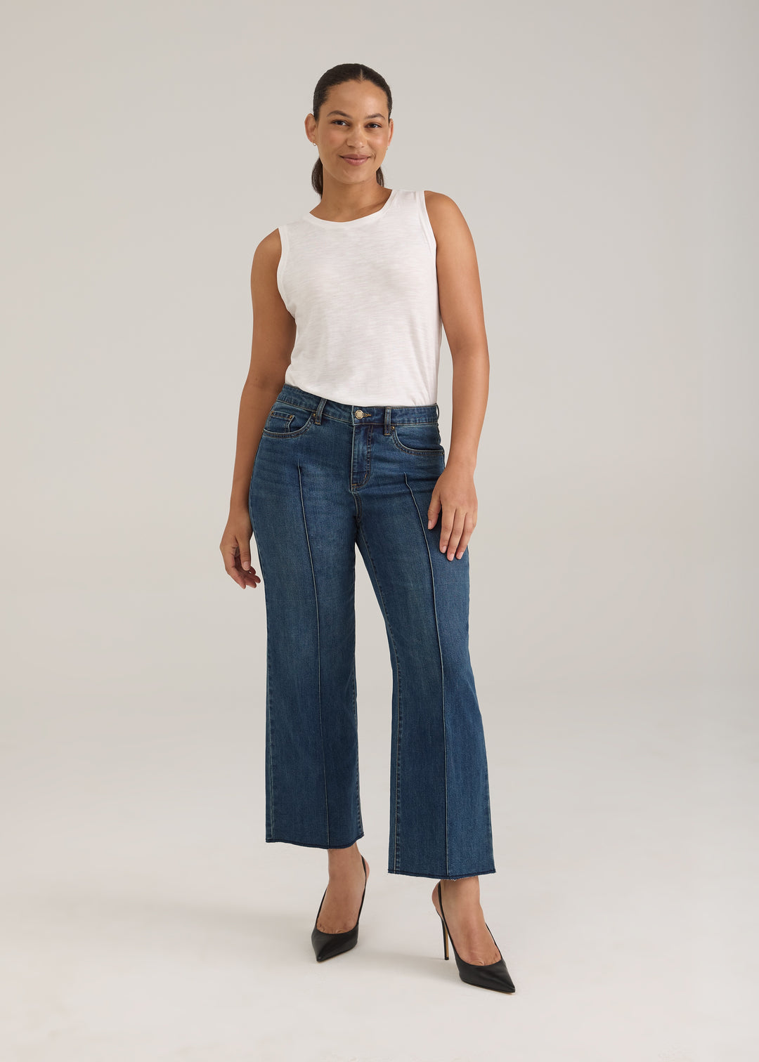 FDJ Olivia Wide Ankle Jean 2402779-DWH Dark Wash.