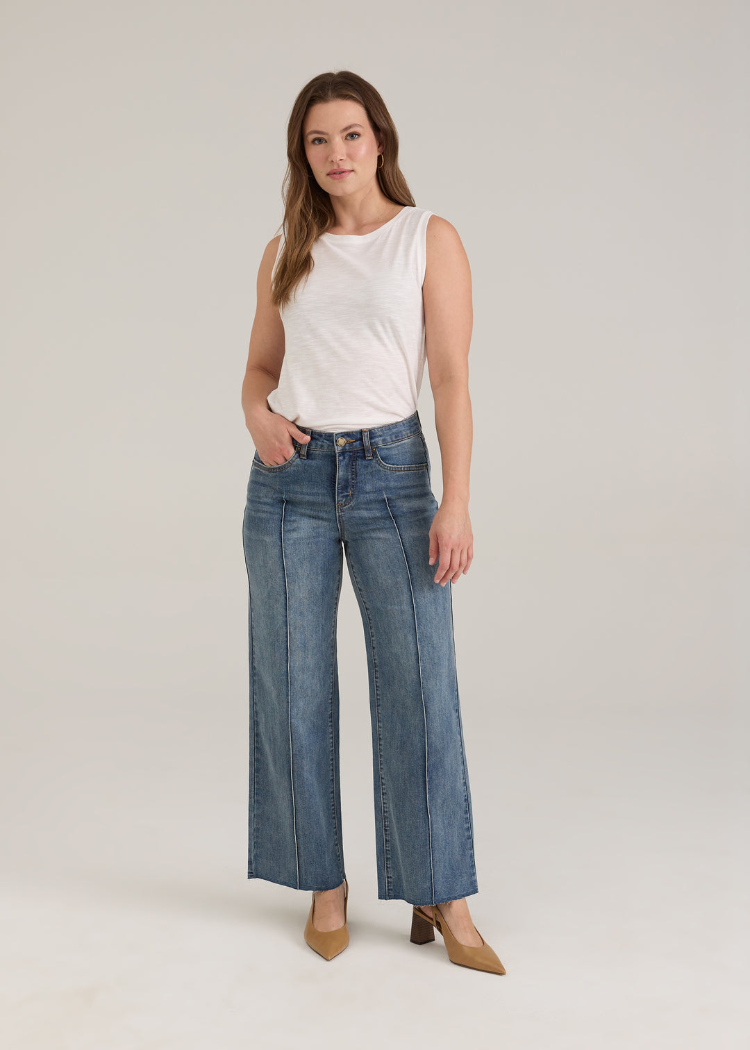 FDJ Olivia Wide Ankle Jean 2402779-VIN Vintage Wash