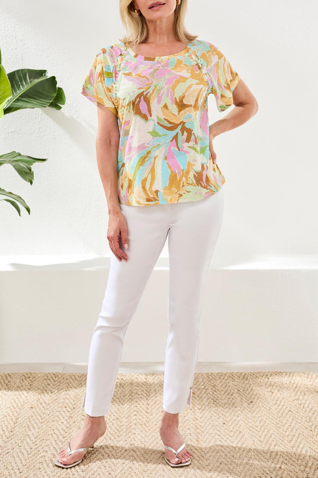 Tribal Short-Sleeved Printed T-shirt 2435O-1557-1321 Wisteria