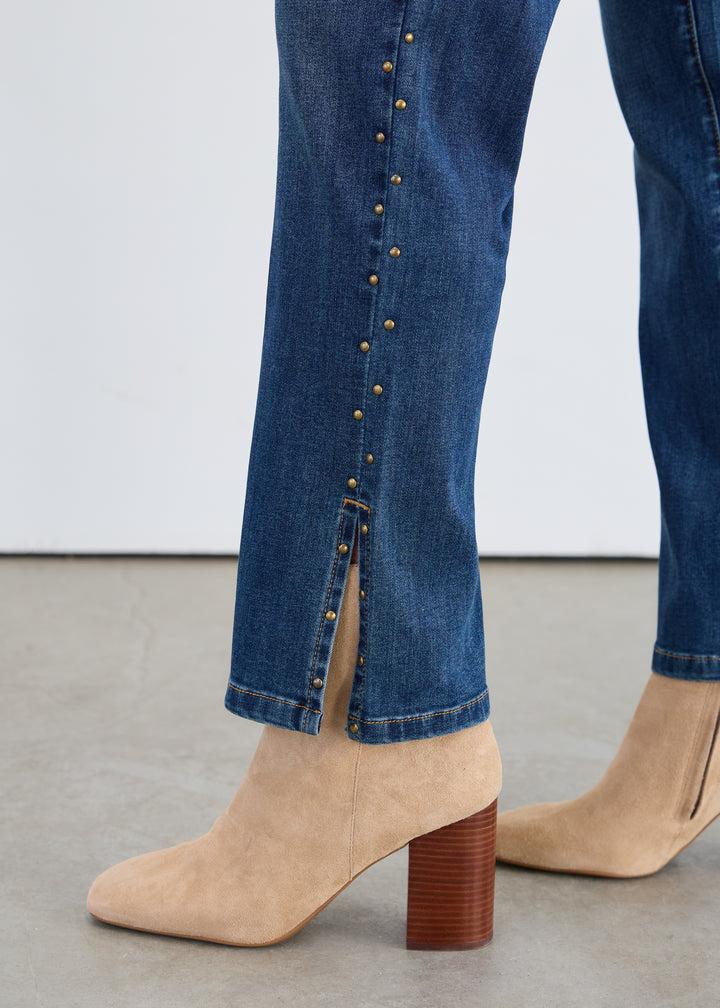 FDJ Pull-On Straight Ankle Jean 2477669-MEDK Medium Dark Wash