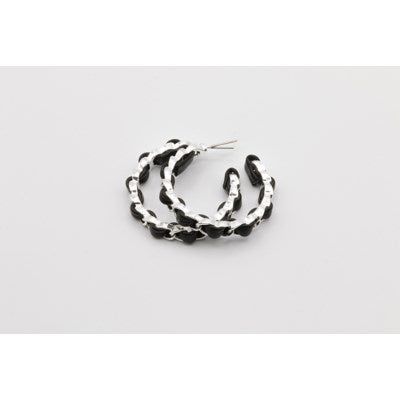 Caracol Earring 2674-SLV Silver/Black