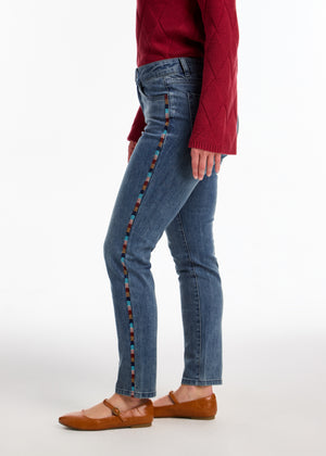 FDJ Olivia Pencil Ankle Embroidered Jean 2694779-MEDBLU Medium Blue