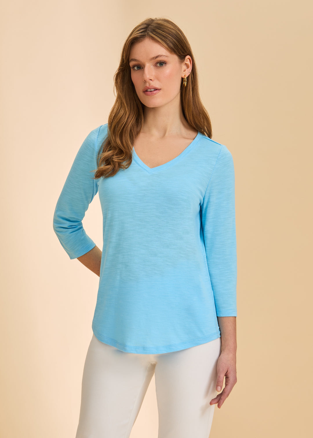 FDJ V-Neck Top 3119476-PAC Pacific Blue