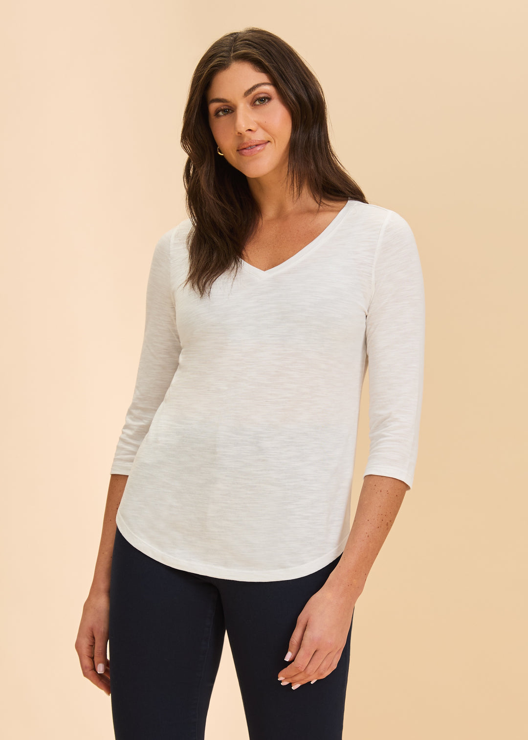 FDJ V-Neck Top 3119476-WHT White