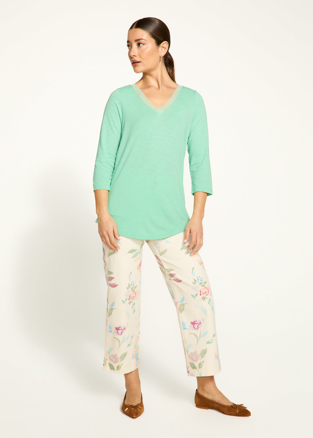 FDJ V-Neck Top 3148476-PAT Patina