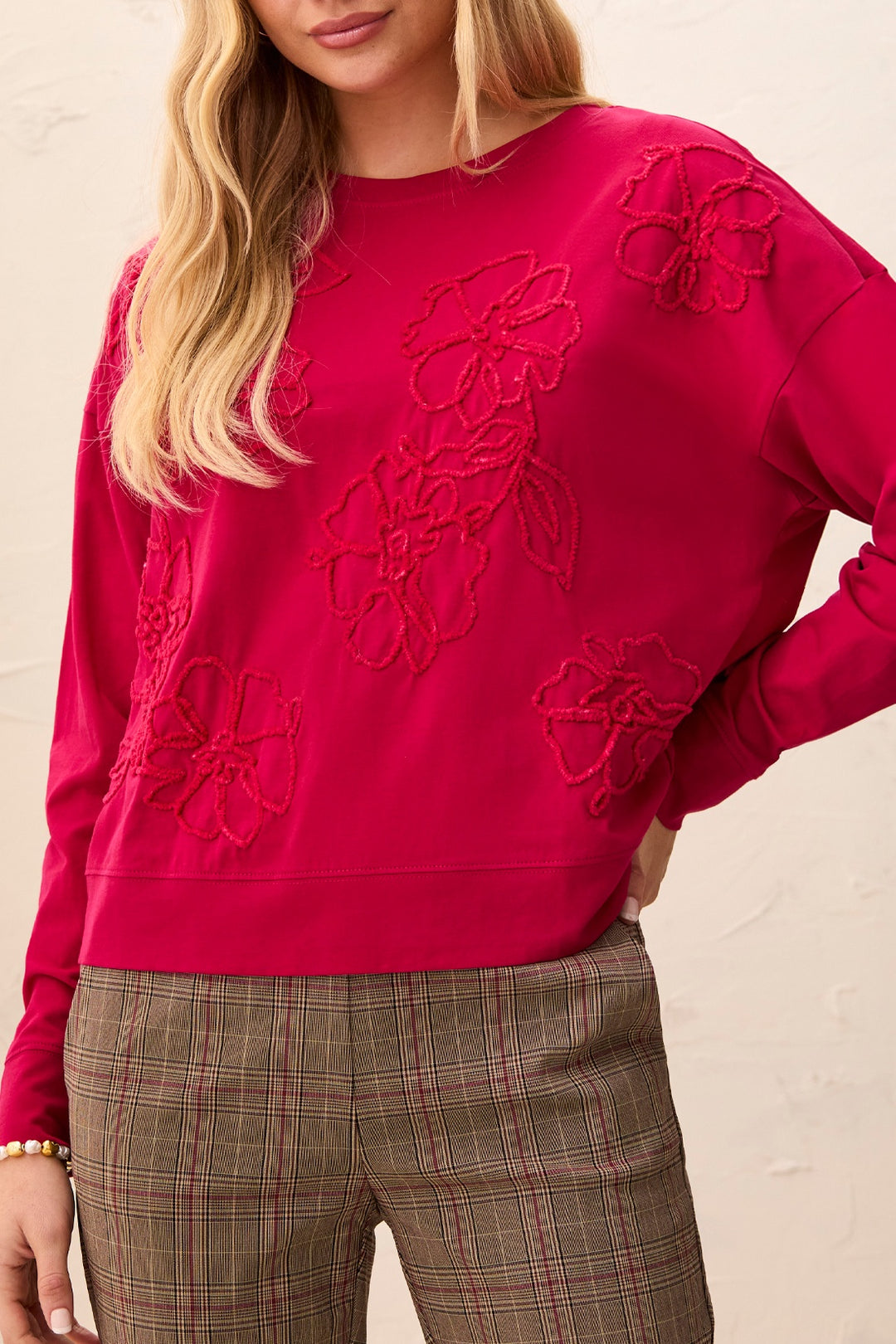 Tribal Long Sleeve Crew Neck Sweater 3156O-8505-3385 Jazzy