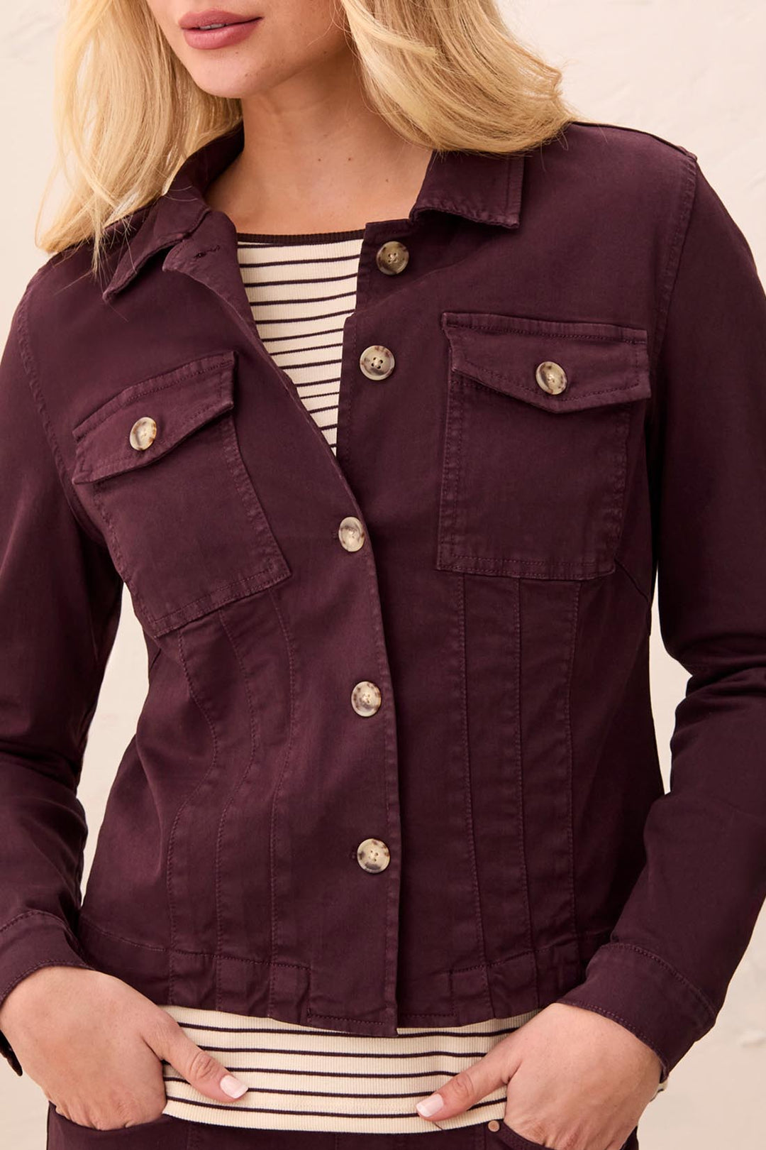 Tribal Button Front Jacket w/ Horn Buttons 3159O-2020W-0759 Fudge