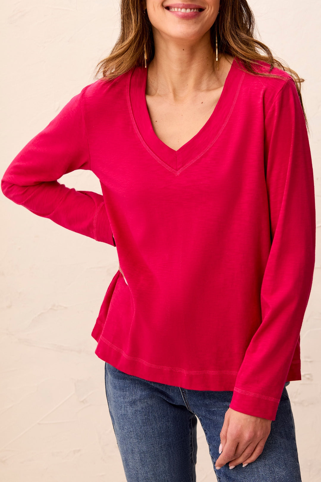 Tribal Long Sleeve V-Neck Top 3169O-8285-3385 Jazzy.