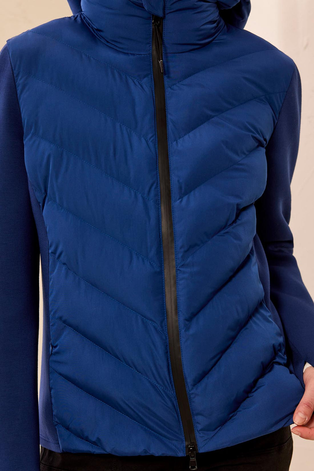 Tribal Zip Front Puffer Jacket w/ Removable Hood 3172O-8512-3392 Estate Blue