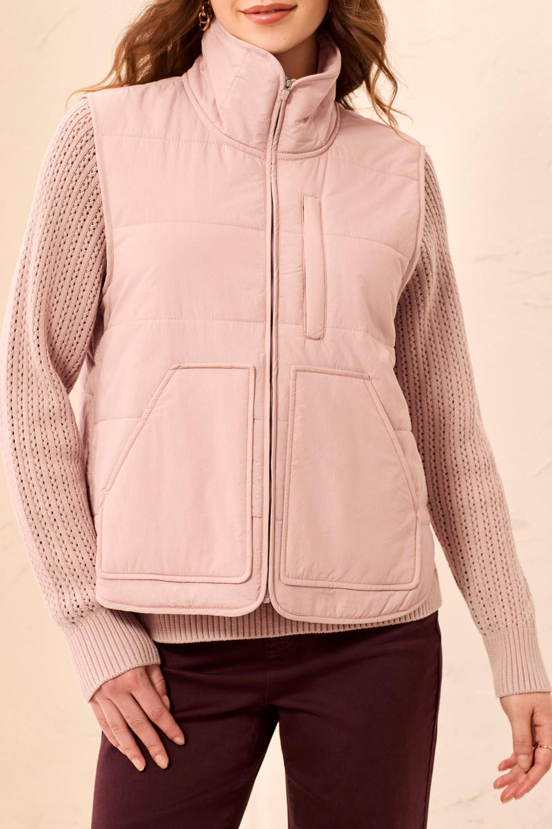 Tribal Packable Puffer Vest 3178O-8515-3391 Violet Ice