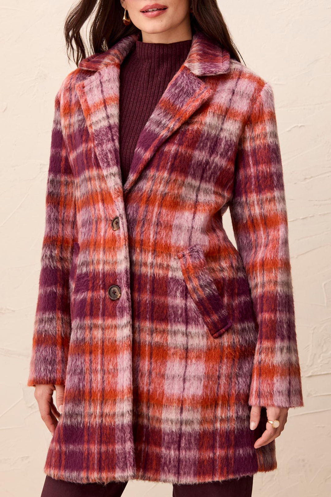 Tribal Plaid Shacket 3231O-8538-0759 Fudge