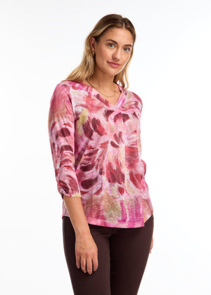 FDJ V-Neck Print Top 3373451-PRT Gallery Print