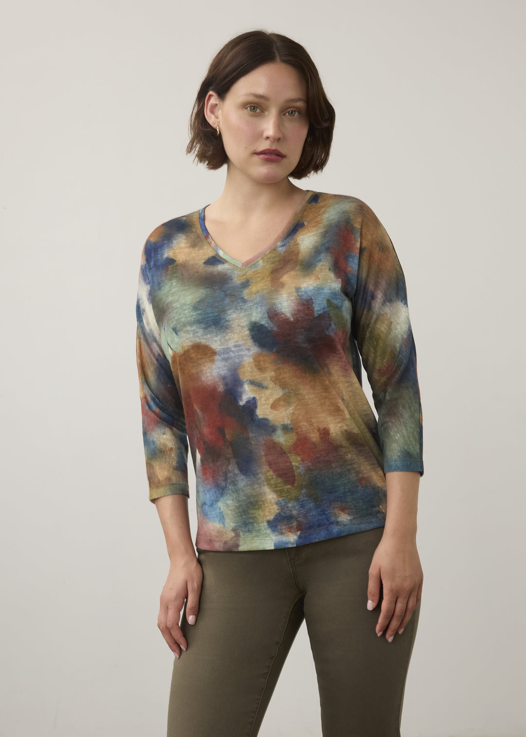 FDJ Drop Shoulder V-Neck Top 3556451-COUR Courage