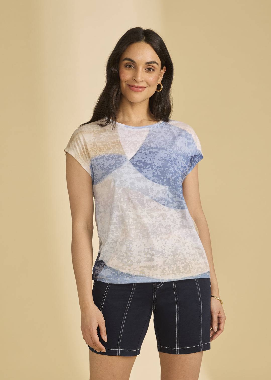 FDJ Short-Sleeve Round Neck Top 3582844-PRT Kona
