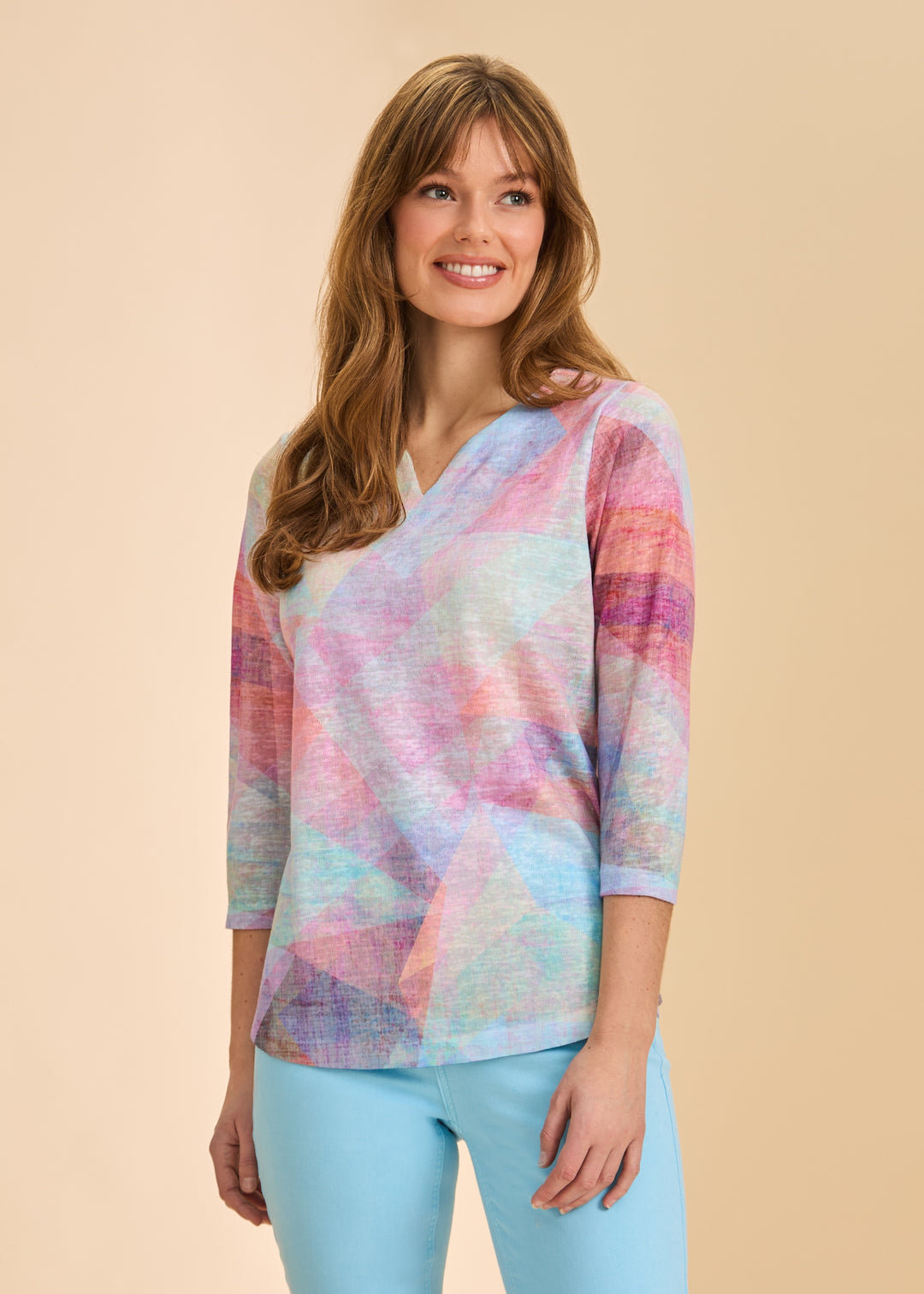FDJ Notch Neck Top 3738451-PRT Prism