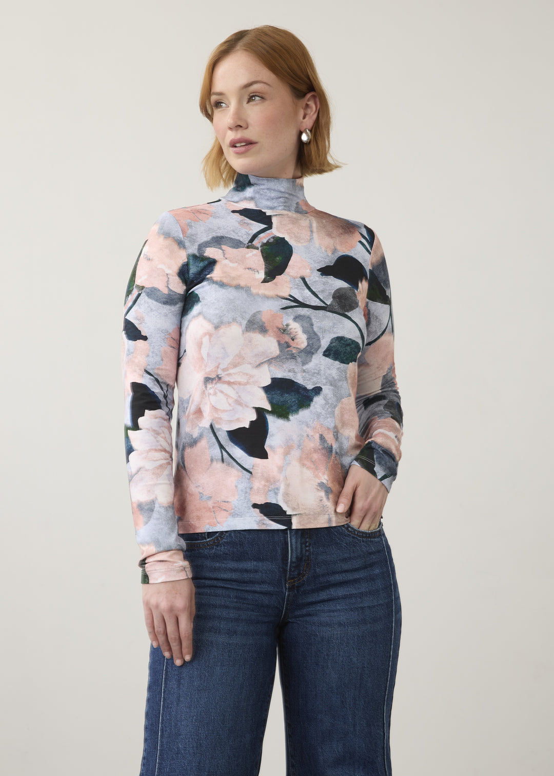 FDJ Long Sleeve Mock Neck Top 3761756-WIN De Winter