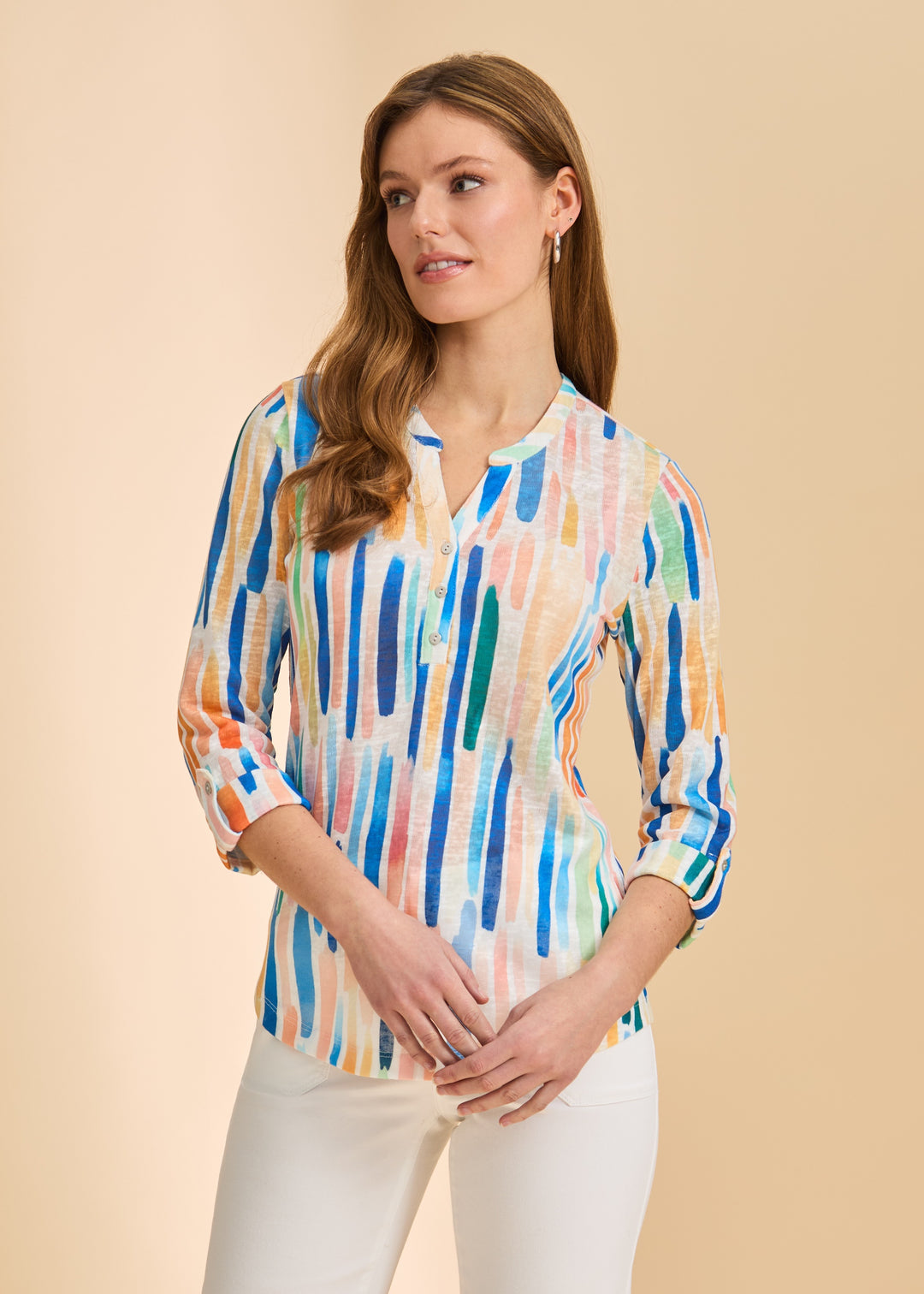 FDJ Henley Top 3926451-BRIGHT Bright Zippy