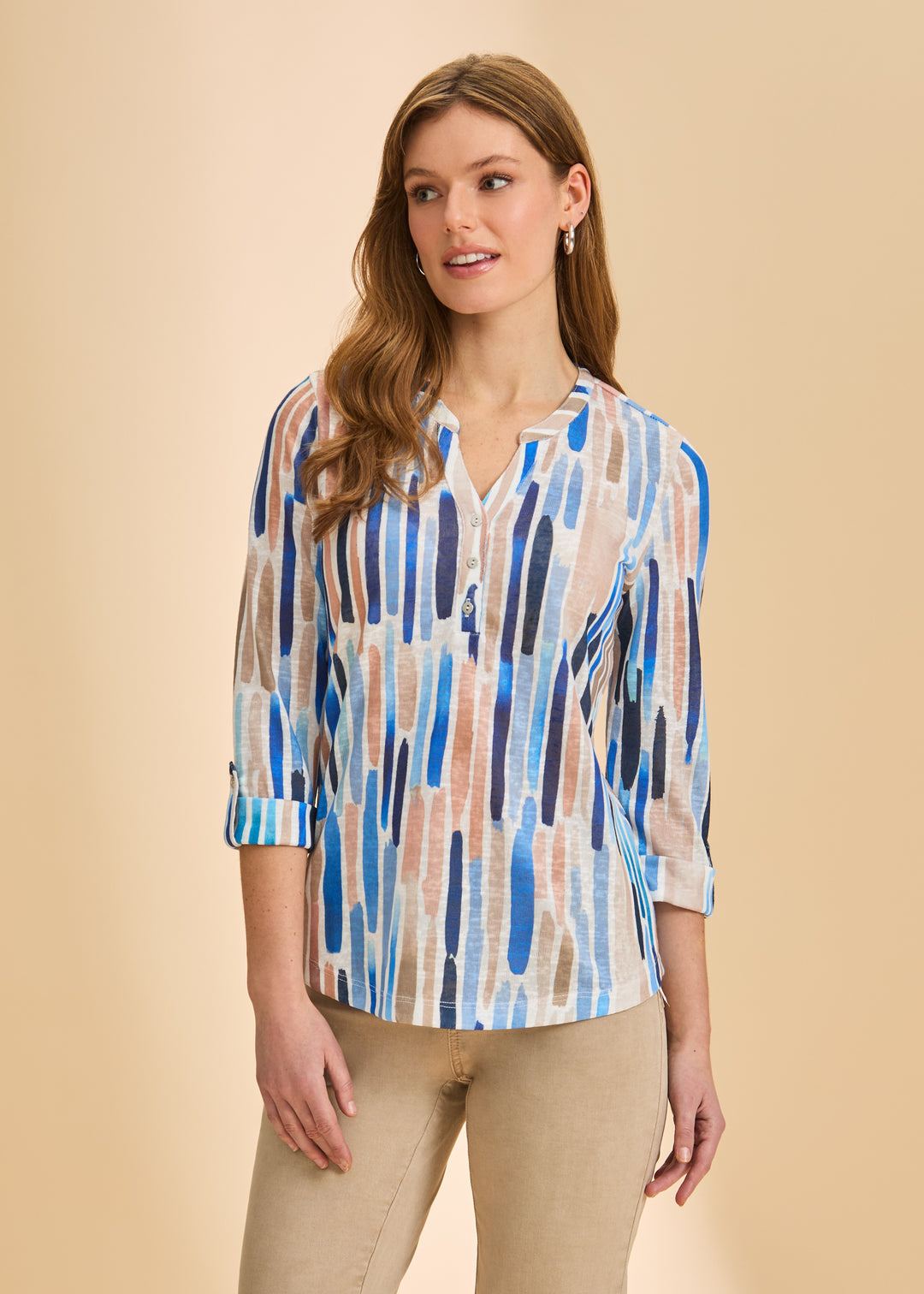 FDJ Henley Top 3926451-NEUTRA Neutral