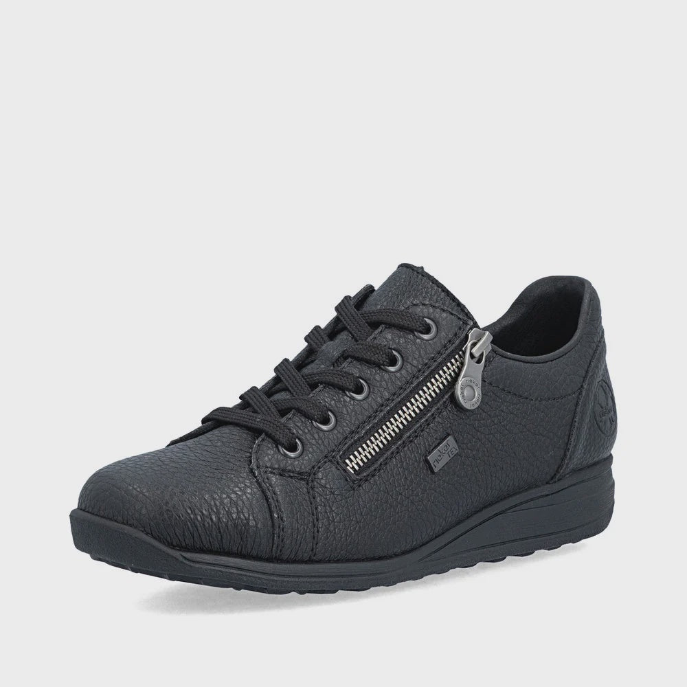 Womens Rieker Laced Shoe w/ Side Zip 47202-00 Black